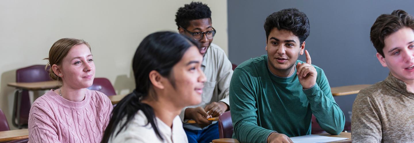 a group of high school students in class