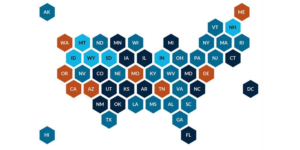 Figure 3. States that required public pre-K programs to physically close in Spring 2020